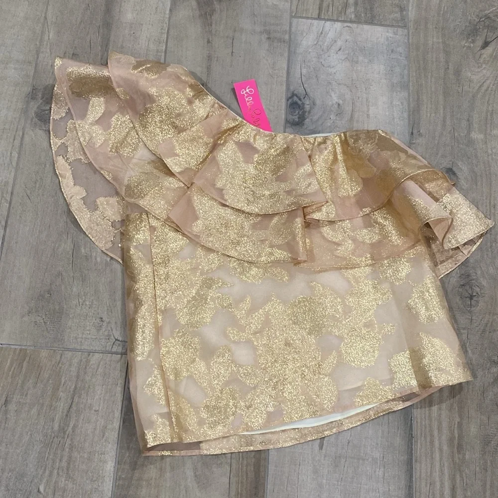NWT Lilly Pulitzer Trixie One Shoulder Top - Picture 9 of 9